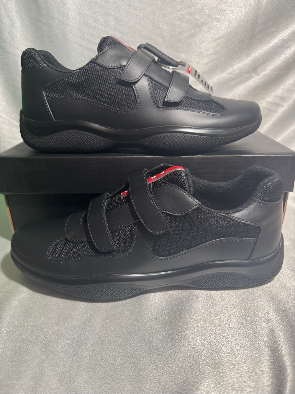 Prada America's Cup Original Sneakers in black, featuring a sleek leather🔥New!